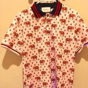 Gucci Spring ‘16 Elephant Totem Polo Shirt